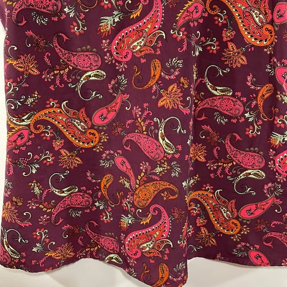 NWOT W5 Sleeveless Paisley Satin Tank Top Exposed Back Zipper S - Picture 3 of 12